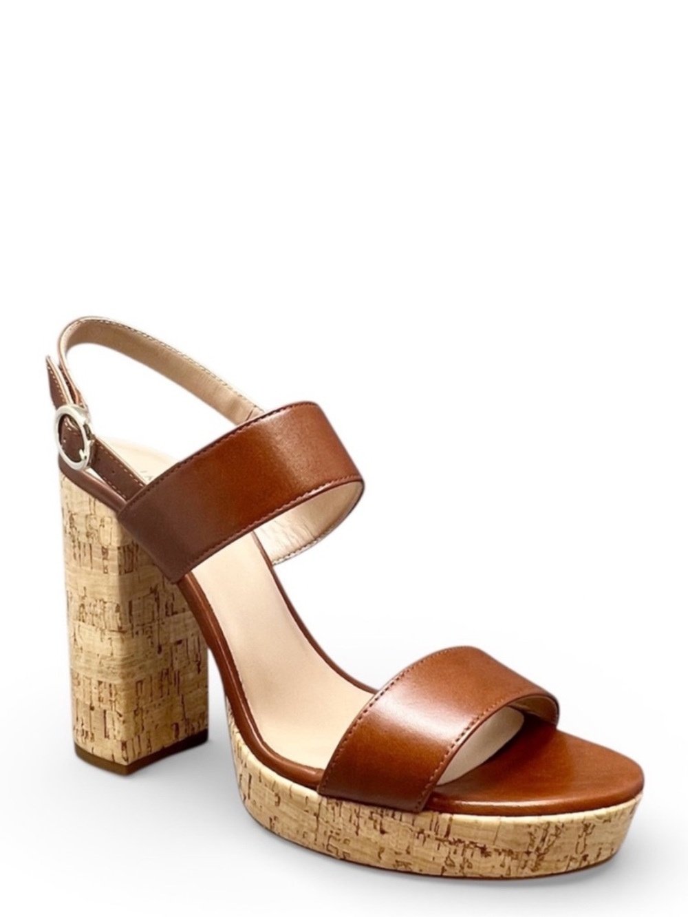 L.K. Bennett Misty Tan Leather and Cork Platform Sandals Euro Size 40 New NWT